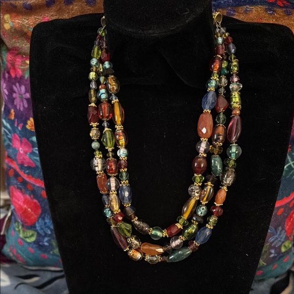 Jewelry - Vibrant Multicolored Multi-Strand Glass Necklace